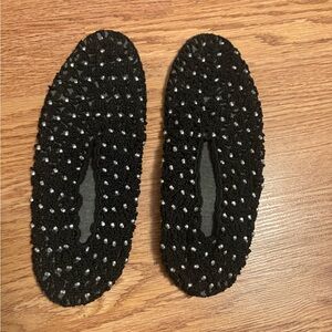 Vintage Stretchy Crochet with Silver Color Beads, size 8-9